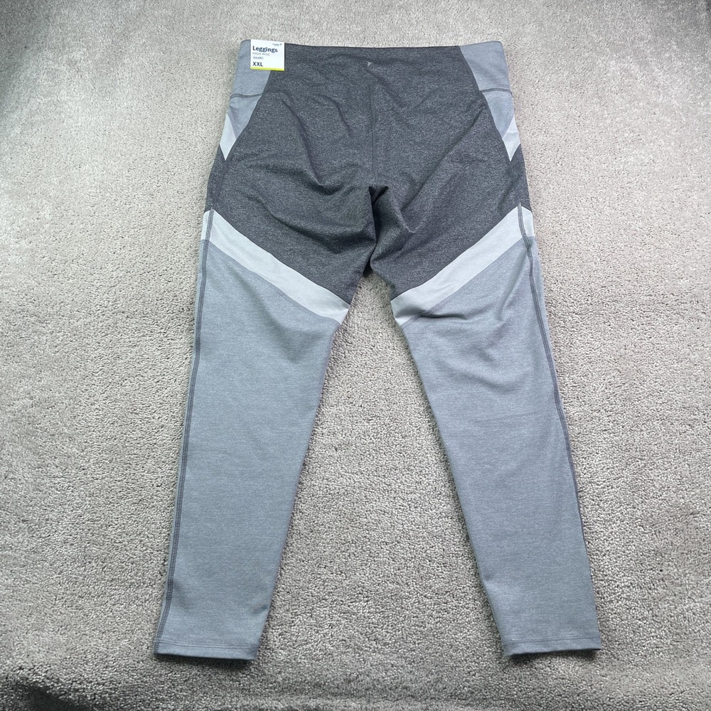 NEW Old Navy Leggings Womens XXL Gray Colorblock High Rise Go Dry Activewear